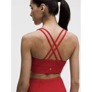 New Lululemon Energy Longline Sports Bra Red Size 8 Strappy New